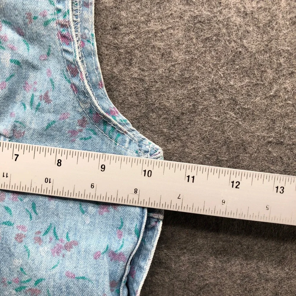 Vintage 80s 90s OshKosh B'Gosh Purple Tag Floral Denim Shortalls Overalls 3T